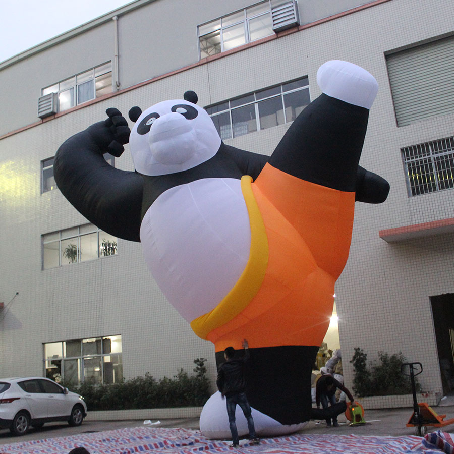 Giant 13.2/20ft outdoor Inflatable Kung Fu Panda Balloon Cartoon For Advertising