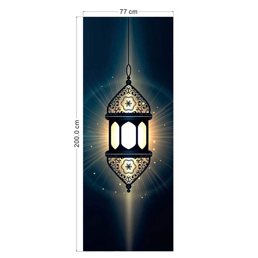Light In The Dark Religion Lantern Arabic Style Creative Doors Home Stickers For Bedroom Parlor Corridor Door Decoration
