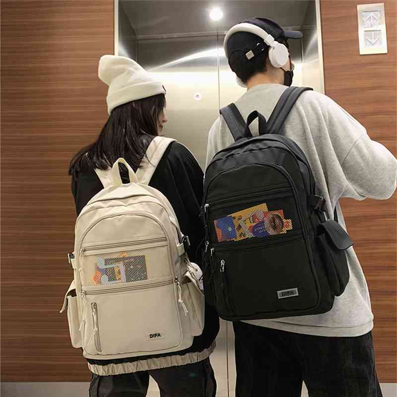 Male and female high school students fashion leisure large capacity backpack ulzzang korean Backpack, White
Male and female high school students fashion leisure large capacity backpack ulzzang korean Backpack, White