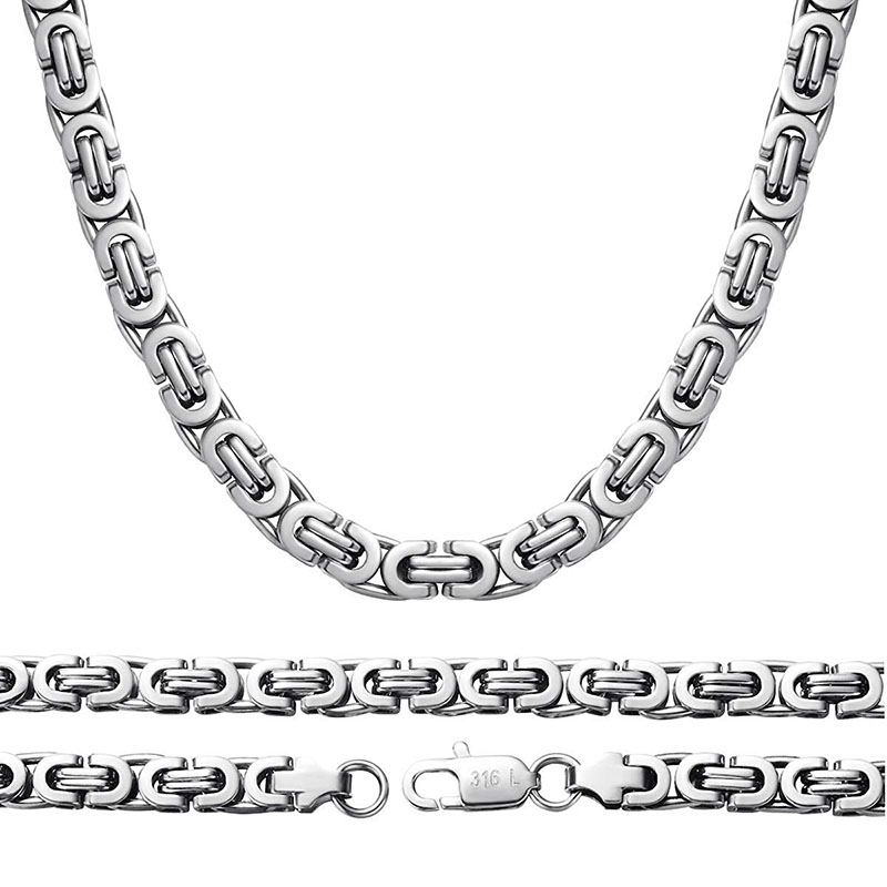 6mm Classic Mens Silver Byzantine Necklace Stainless Steel Chain Jewelry 45cm/50cm/60cm/70cm/75cm
6mm Classic Mens Silver Byzantine Necklace Stainless Steel Chain Jewelry 45cm/50cm/60cm/70cm/75cm