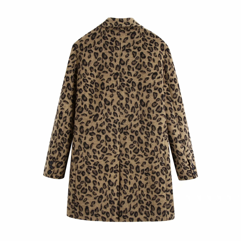 Women Vintage Leopard Printed Double Breasted Woolen Coat Female Fashion Chic Pockets Turn-down Collar Outerwear 2020, Black
Women Vintage Leopard Printed Double Breasted Woolen Coat Female Fashion Chic Pockets Turn-down Collar Outerwear 2020, Black