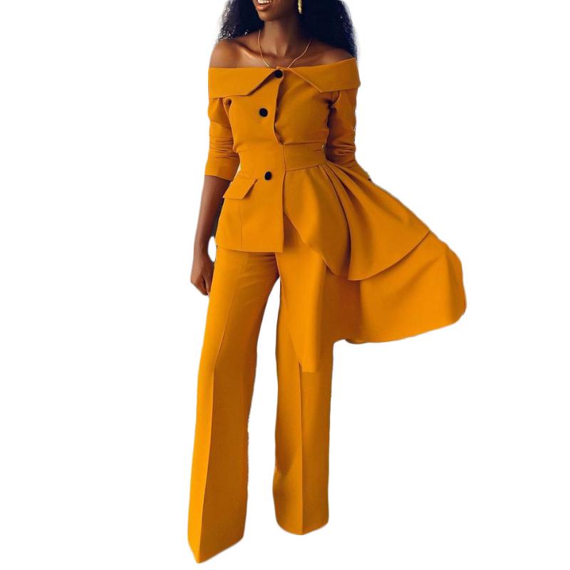 Ethnic Clothing Ethnic Clothing Two Piece Set Women African Tracksuit Summer Sportwear Sexy Elegant Off The Shouder Top And Pants Suits Outfits Sets A