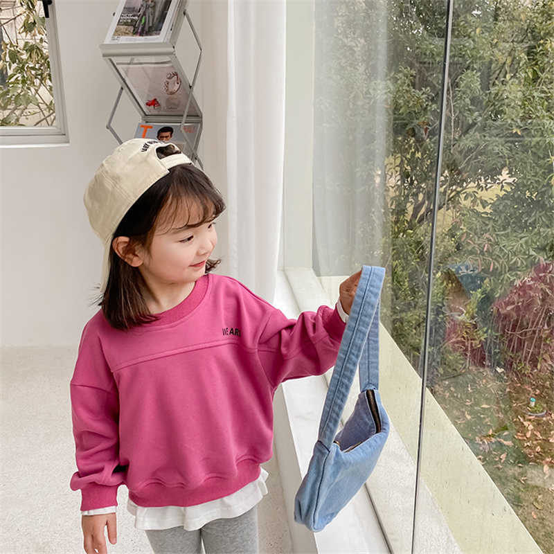 Girls spring Stitching long sleeve sweatshirts cotton letter printing casual pullovers for children 210615, Yellow
Girls spring Stitching long sleeve sweatshirts cotton letter printing casual pullovers for children 210615, Yellow