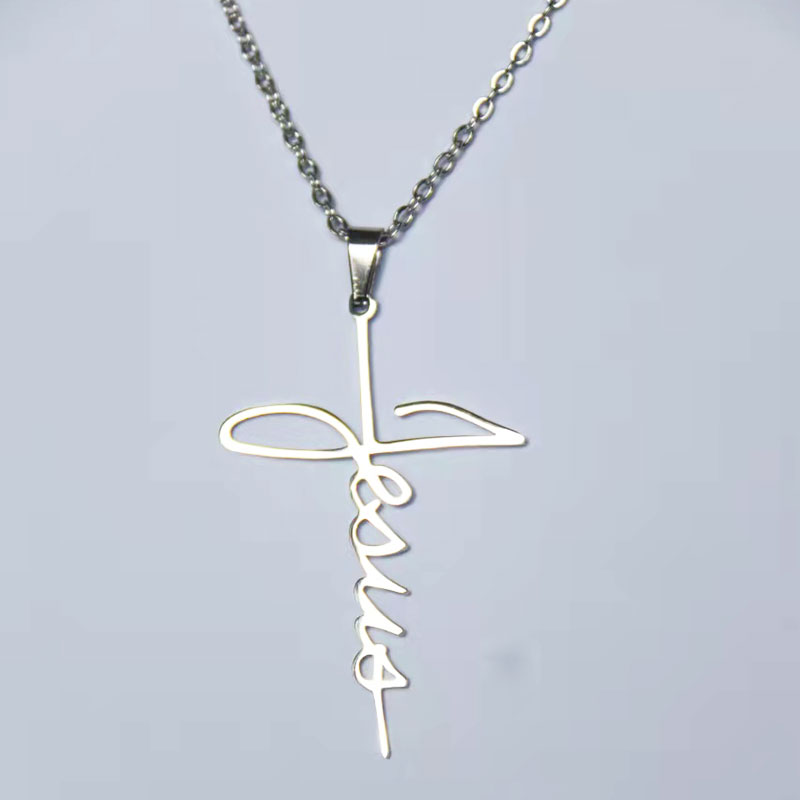 10pc/lot New Letter JESUS Cross Stainless Steel Pendant Necklaces Women Men Dainty Handwriting Style Charms Choker Party Jewelry Gift SN346
10pc/lot New Letter JESUS Cross Stainless Steel Pendant Necklaces Women Men Dainty Handwriting Style Charms Choker Party Jewelry Gift SN346