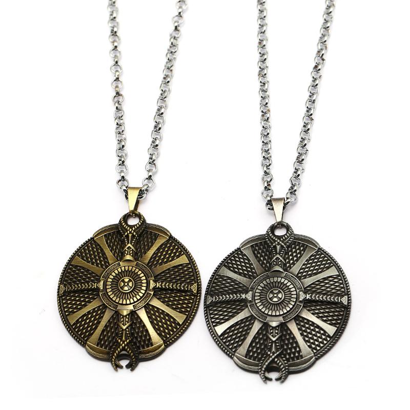 Pendentif Colliers Movie Accessoire God of War Femmes Déclaration Collier Kratos Big Shield Pendentifs Choker Hommes Charm Cadeau