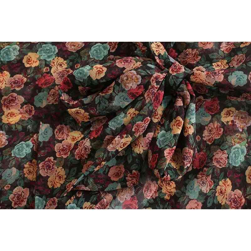 fashion bow collar women dresses summer sweet flower print ladies female knee-length girls chic 210430