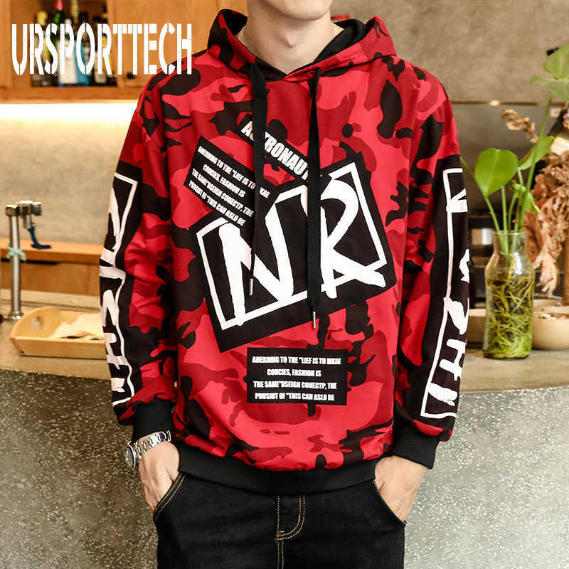 Autumn Men Camouflage Hoodies Long Sleeve Hooded Sweatshirt Male Hoodie Casual Hip Hop Streetwear Hoodie Homme Big Size M-4XL 210528