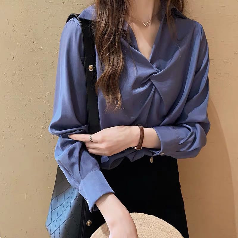 White Shirt Lady Long Sleeve Women's Blouse Spring Korean Temperament Loose Solid Top Bottom Blusas Mujer 12612 210427