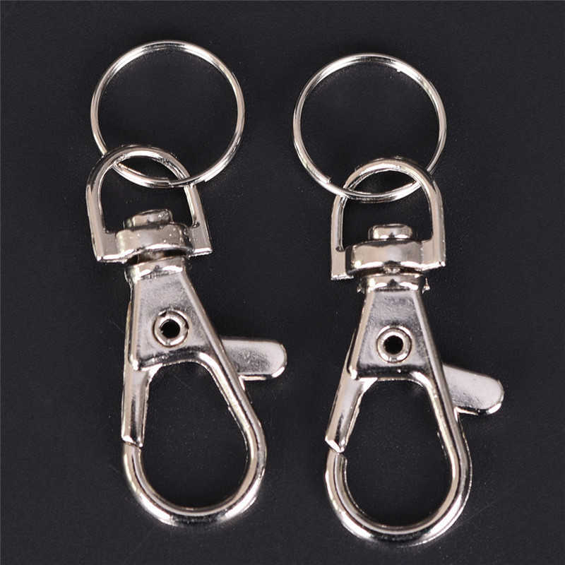 100pcslot Swivel Lobster Clasp Clips Key Hook Keychain Split Key Ring Findings Clasps for Keychains Making H0915