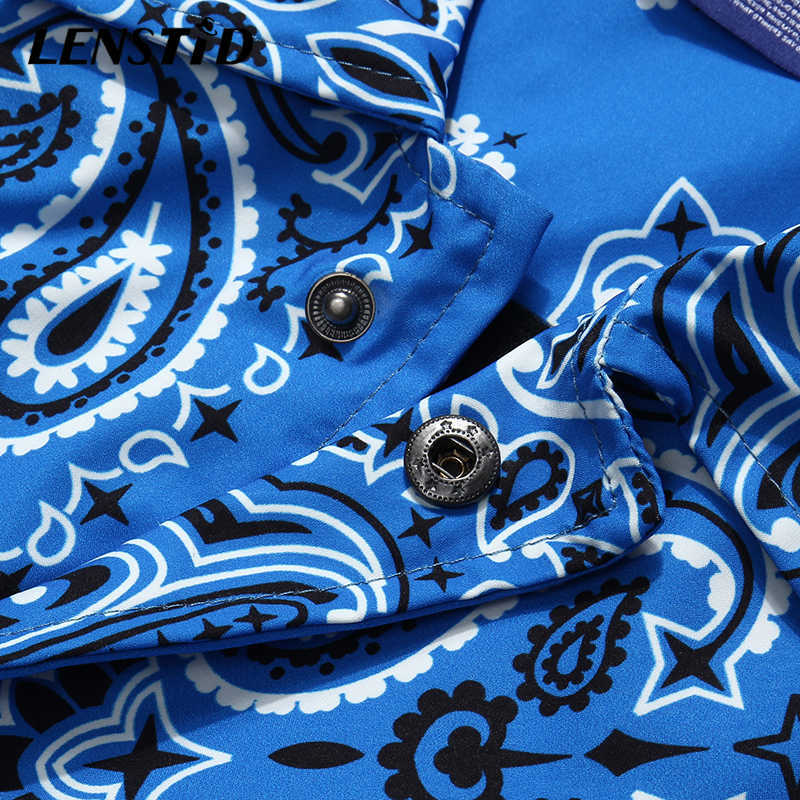 LENSTID Mens Wear Hip Hop Bandana Paisley Pattern Bomber Jackets Windbreaker Harajuku Streetwear Autumn Casual Coats Tops 210818