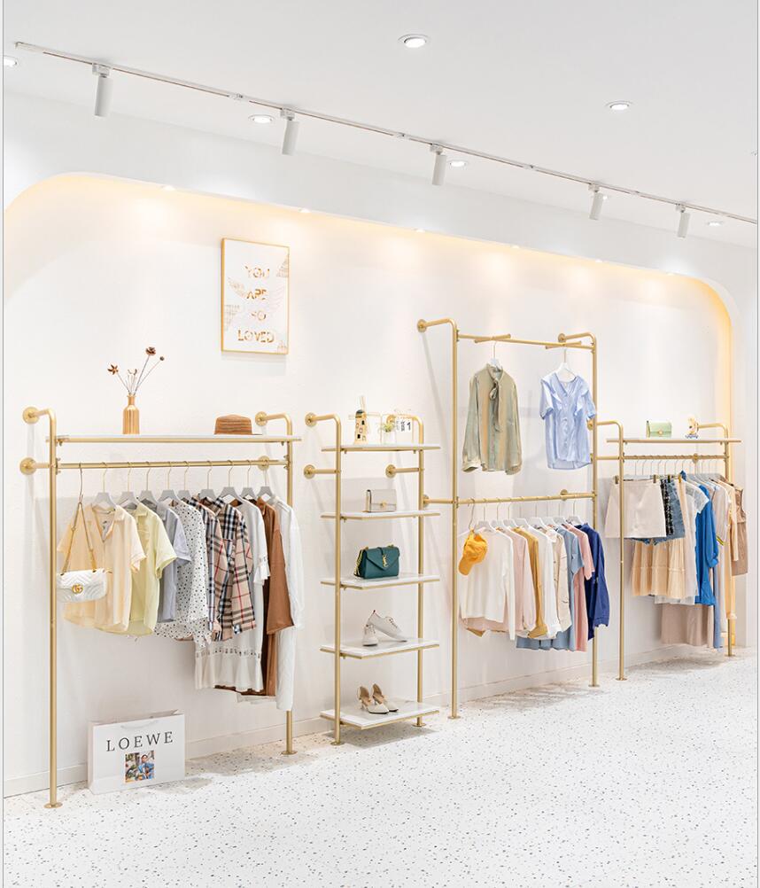 Wall clothing store display rack Commercial Furniture wallhanging women's cloth racks children's clothes shop hanger