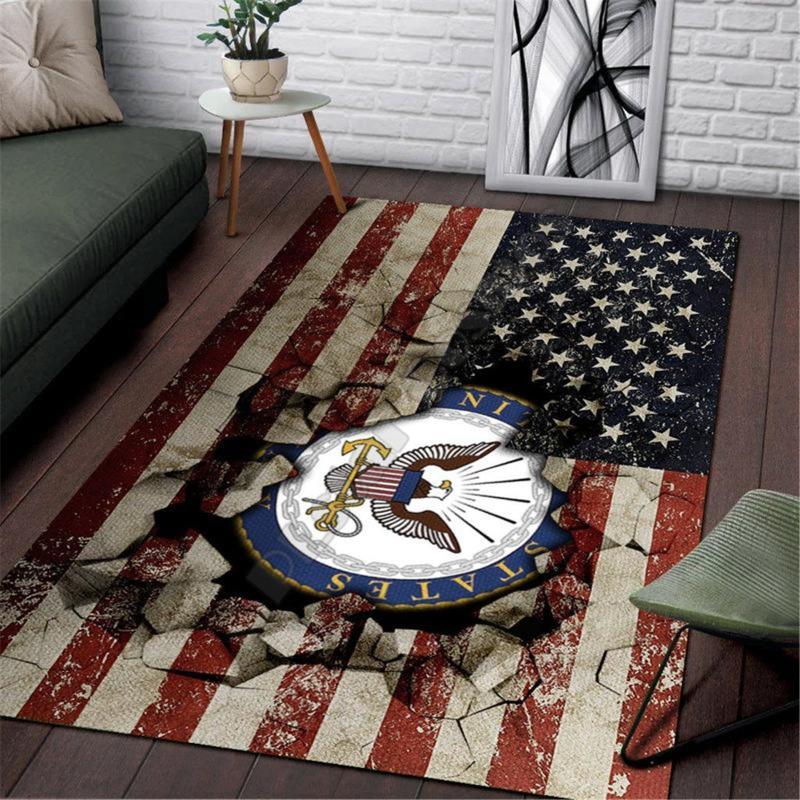 Carpets Navy Seabee Area Rug 3D All Over Printed Non-slip Mat Dining Room Living Soft Bedroom Carpet 01