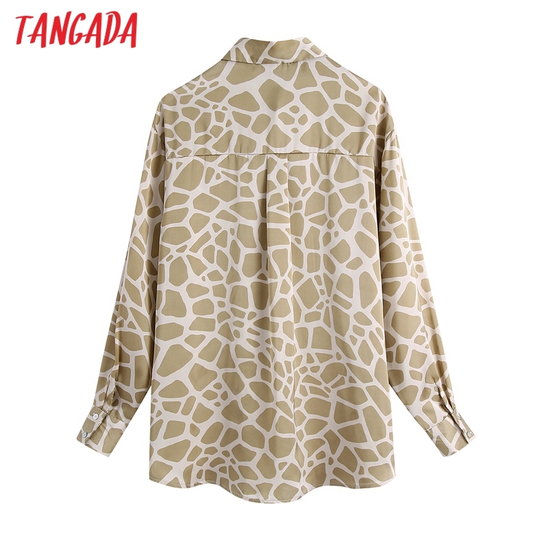 Spring Women Oversized Animal Print Blouse Long Sleeve Chic Female Casual Lady Shirt Blusas Femininas BE473 210416
