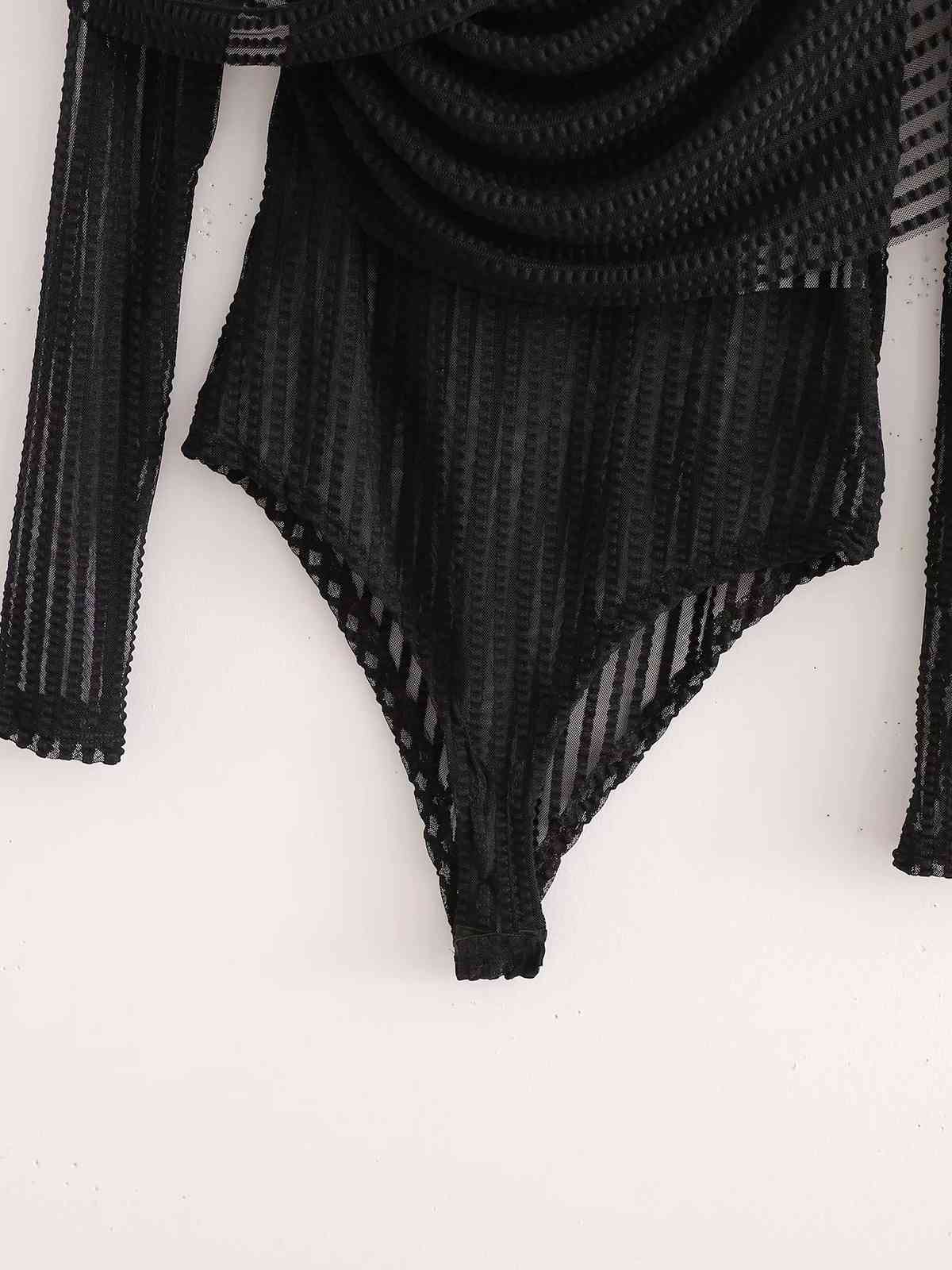 Sexy Women Solid Striped Bodysuit Fashion Ladies Transparent Mesh Playsuits Streetwear Female Chic Cross 210430