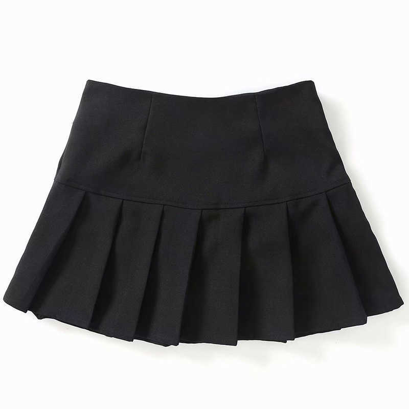 Women Fashion Summer Sexy High Waist Pleated Skirt Streetwear White Above Knee Mini Short Ball Gown Casual Sport 210619