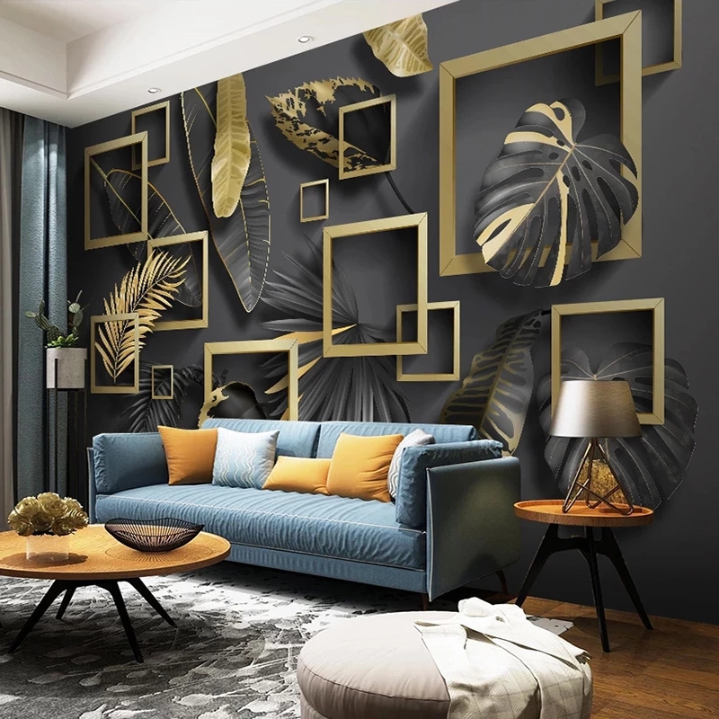 Custom 3D Photo Wallpaper Modern Creative Golden Leaf Stereoscopic Geometric Living Room Sofa TV Background Mural, Black
Custom 3D Photo Wallpaper Modern Creative Golden Leaf Stereoscopic Geometric Living Room Sofa TV Background Mural, Black