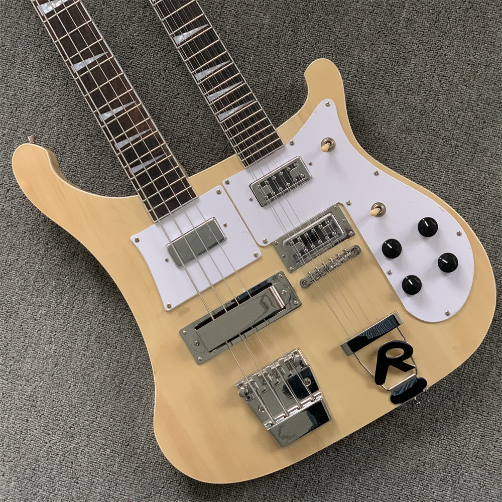 New high-quality double-headed electric guitar, 4-string bass 6-string guitar, wood color paint, color can be customized
New high-quality double-headed electric guitar, 4-string bass 6-string guitar, wood color paint, color can be customized