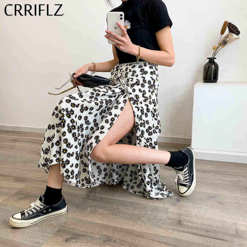 Summer Chiffon Floral Skirt Women A-line Casual Print Split Midi CRRIFLZ 210520, White
Summer Chiffon Floral Skirt Women A-line Casual Print Split Midi CRRIFLZ 210520, White