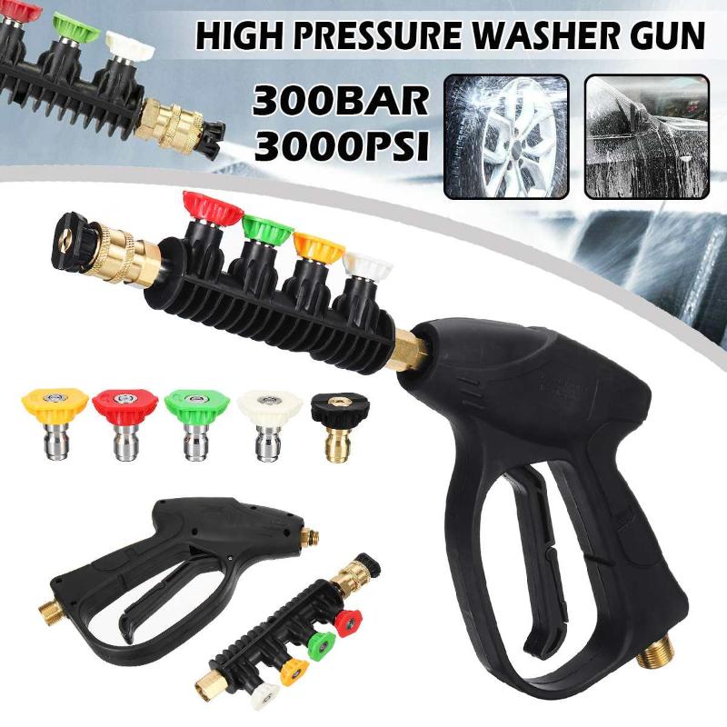 High Pressure Car Washer Gun Kit Trigger 3000PSI Portable Handheld Wash Water With 5 Nozzles Spray Tips 1/4" Quick Connector
High Pressure Car Washer Gun Kit Trigger 3000PSI Portable Handheld Wash Water With 5 Nozzles Spray Tips 1/4" Quick Connector