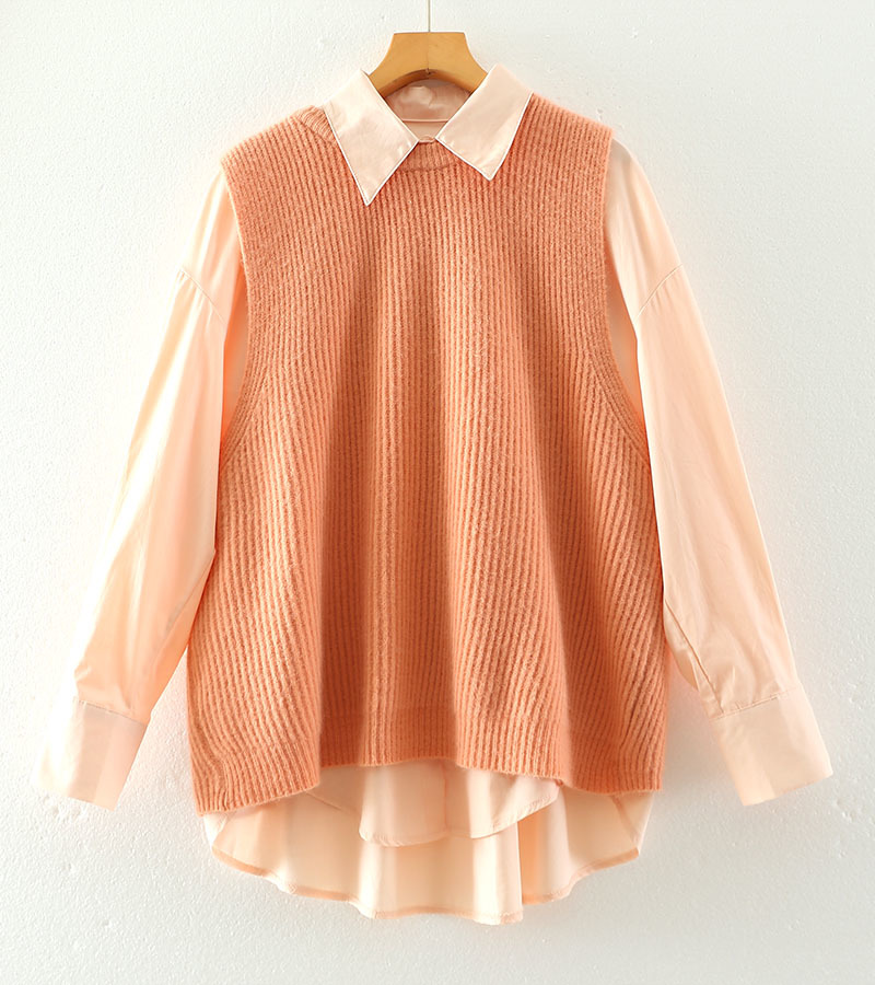 Vests Women Knitted Sweater Vest Casual Solid Pullover Gilet All Match Sleeveless Knit Waistcoat Korean Fashion Top 210519