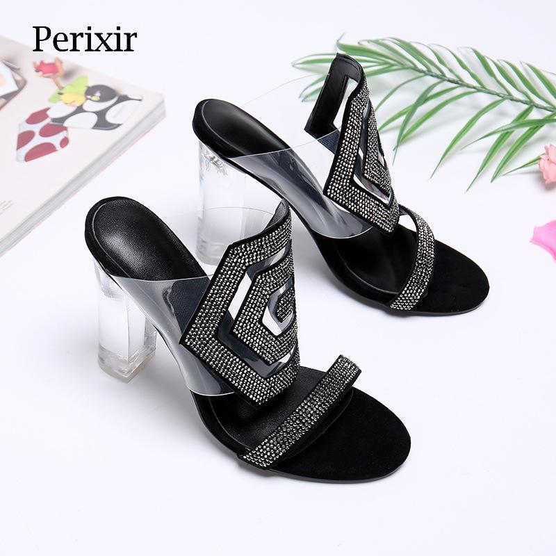 Perixir Design Women Sandals Crystal Square Heel 10cm Genuine Leather High Quality Footwear Summer Dress Lady Shoes CY026, Black
Perixir Design Women Sandals Crystal Square Heel 10cm Genuine Leather High Quality Footwear Summer Dress Lady Shoes CY026, Black