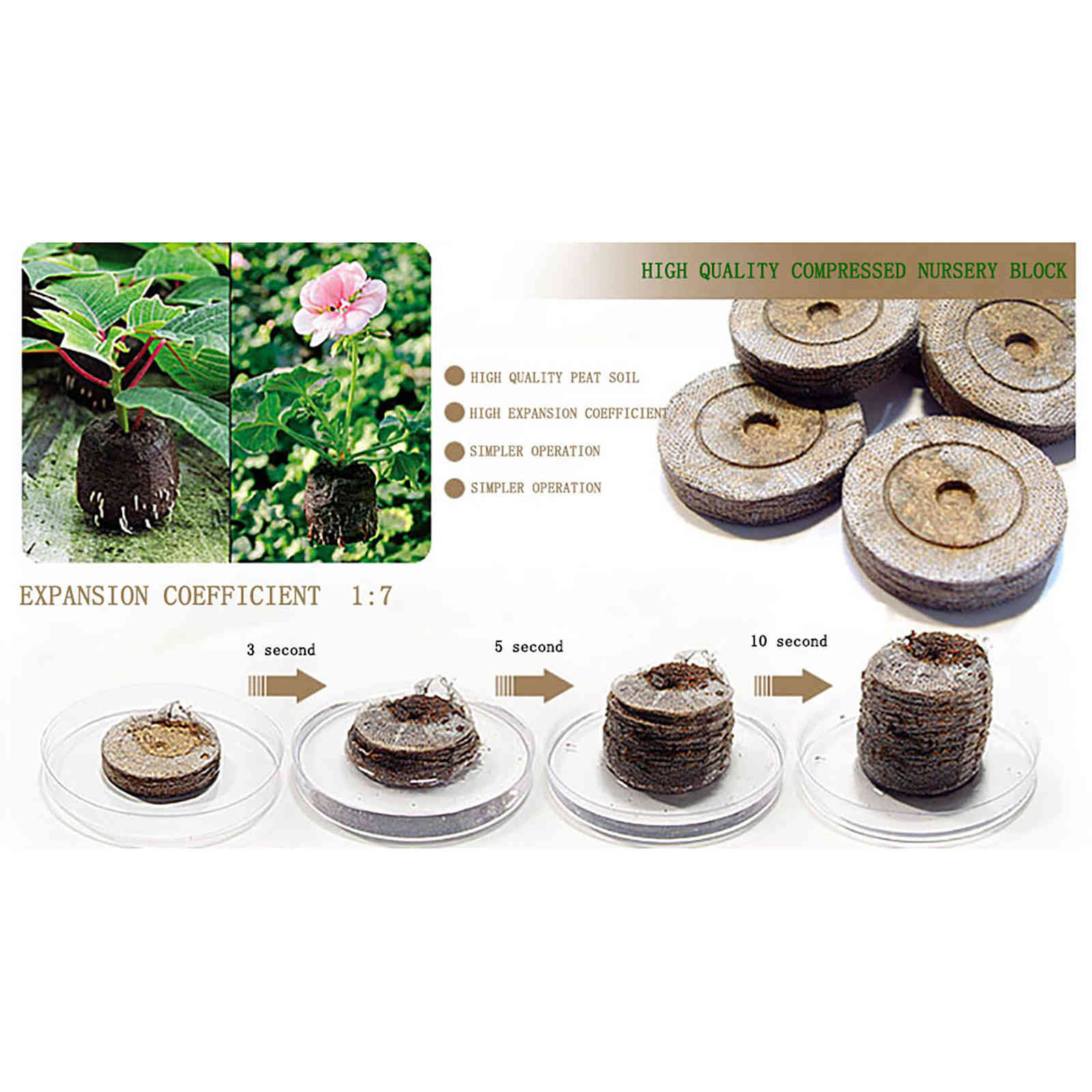 Pellets nutritional seed soil peat pellets garden accessories plant block of soil compressed gardening tool 2021 spring