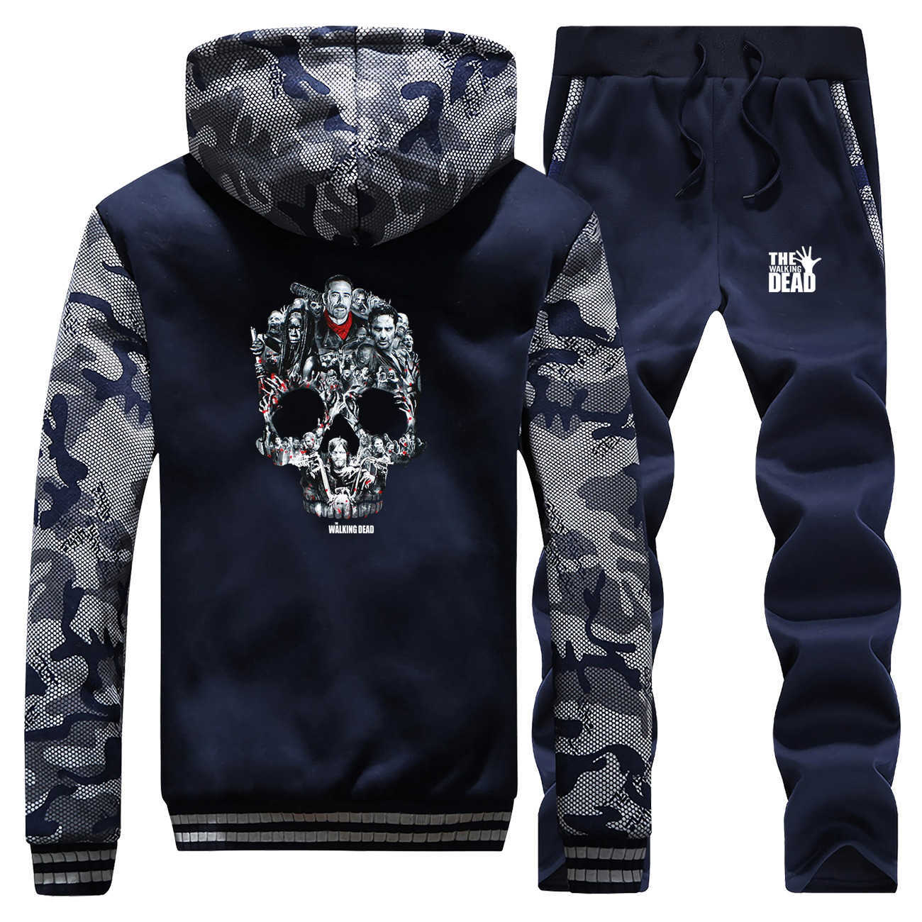 Autumn and winter men's camouflage Hooded Sweater thickened men's fashion, Navy blue
Autumn and winter men's camouflage Hooded Sweater thickened men's fashion, Navy blue