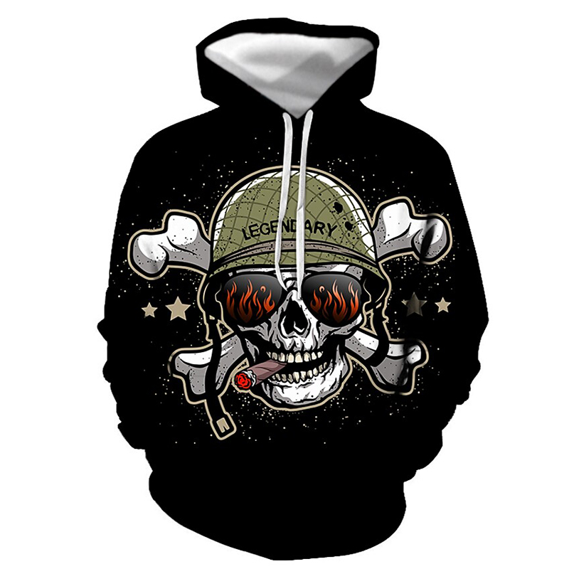 Halloween Cool headband skull pattern men's 3D printed hoodie visual impact party top punk goth round neck high quality sweatshirt hoodie, Black 
Halloween Cool headband skull pattern men's 3D printed hoodie visual impact party top punk goth round neck high quality sweatshirt hoodie, Black