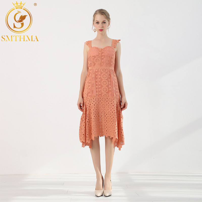 High Quality Fashion Designer Runway Dress Summer Women Spaghetti strap Pink hollow Lace Trumpet Mermaid 210520, Photo color
High Quality Fashion Designer Runway Dress Summer Women Spaghetti strap Pink hollow Lace Trumpet Mermaid 210520, Photo color
