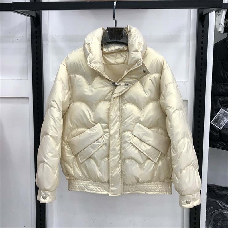 Women's Cotton-padded Jacket Bright Puffer Winter Short Bubble Parkas 210819