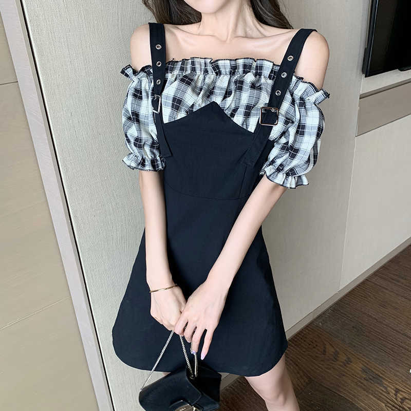 Summer Elegant Women Puff Short sleeve Dress Female Fake Two-Piece Casual Slim Party Vestidos 210526, Black
Summer Elegant Women Puff Short sleeve Dress Female Fake Two-Piece Casual Slim Party Vestidos 210526, Black