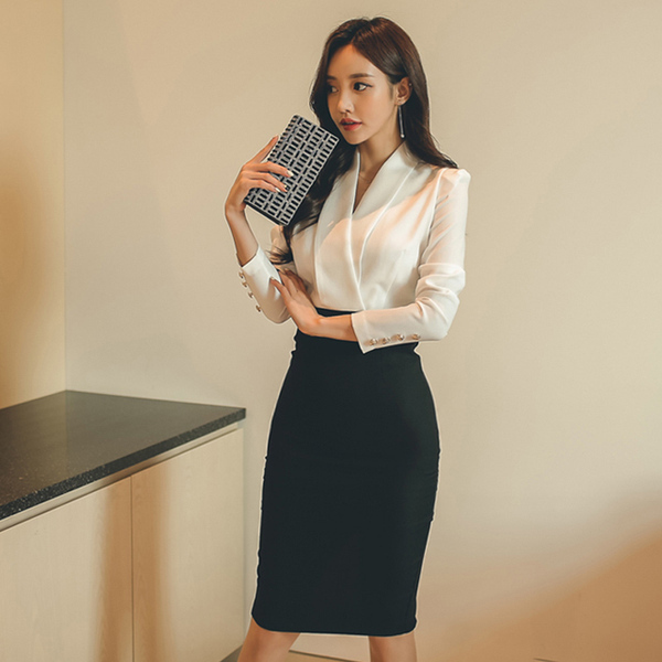 Autumn Women OL Office Slim Bodycon Long Sleeve High Waist Patchwork Midi Pencil Work Dresses Vestidos 210519