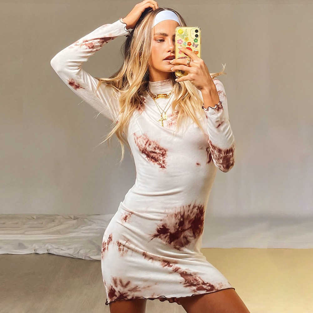 Fashion Tie Dye Women Dress Casual Long Sleeve Ruffles Spring Autumn Bodycon Female Dresses Vestidos W9214 210526, Khaki
Fashion Tie Dye Women Dress Casual Long Sleeve Ruffles Spring Autumn Bodycon Female Dresses Vestidos W9214 210526, Khaki