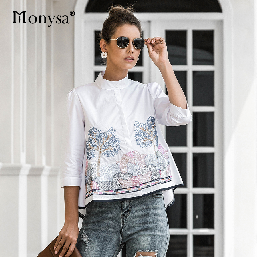 Embroidery Shirt Women Summer Autumn 2021 New Arrival Fashion 3/4 Sleeve Casual Blouses Ladies White Doll Shirt, No.3
Embroidery Shirt Women Summer Autumn 2021 New Arrival Fashion 3/4 Sleeve Casual Blouses Ladies White Doll Shirt, No.3