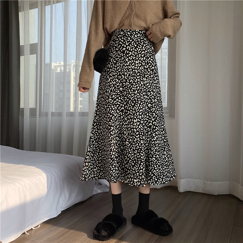 Nomikuma Corduroy Floral Women Mermaid Skirt Korean High Waist Elegant A-line Skirts Autumn Winter New Faldas Mujer 6C992 210427