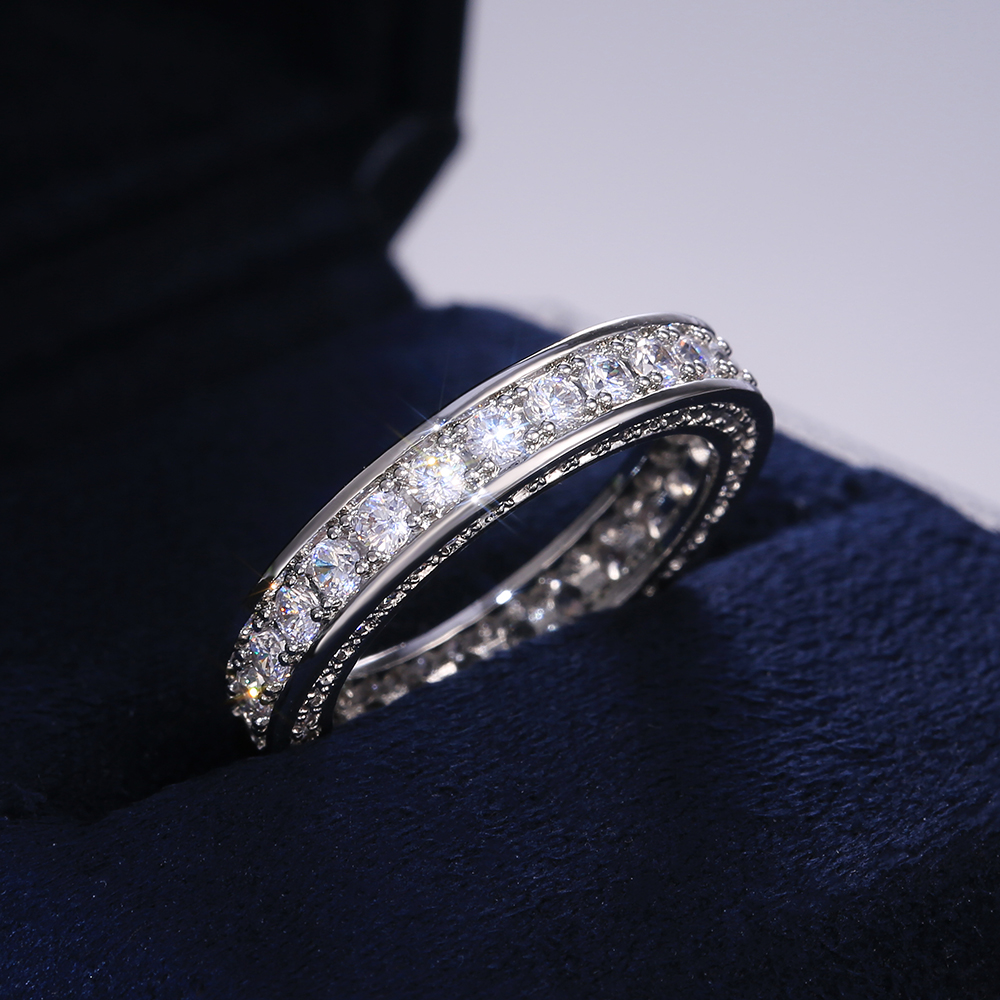 Handmade Promise Diamond ring 100 Real S925 Sterling Silver Engagement wedding band rings for women Bridal Finger Jewelry
