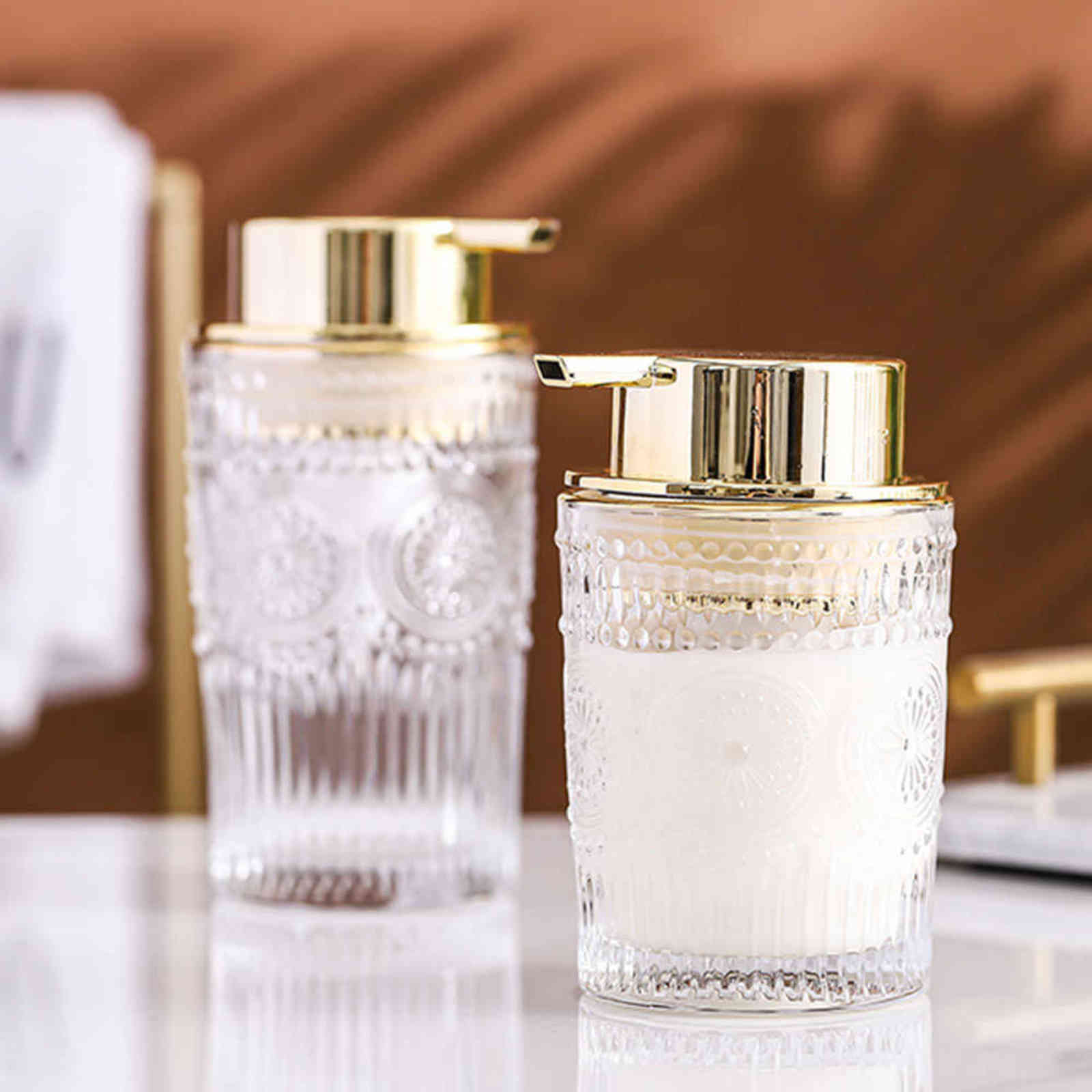 300ml 400ml Glass Soap Dispenser Bathroom Mousse Foam Empty Refill Sub-bottling Hand Sanitizer Shower Gel Shampoo Foaming Bottle 211130 - view 3