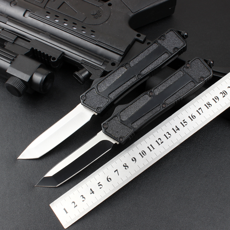 shank sturdy spring black blade tactical Survival Automatic Knife Handle:Aviation Aluminium Alloy Blade:440C Outdoor camping knives EDC tool
shank sturdy spring black blade tactical Survival Automatic Knife Handle:Aviation Aluminium Alloy Blade:440C Outdoor camping knives EDC tool