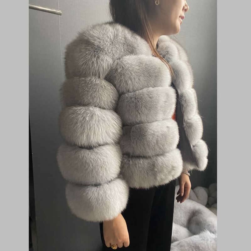 Fashion winter warm women coat natural fox fur coat real fox fur jacket winter thick warm jackets vest custom made xxxxxl 210927