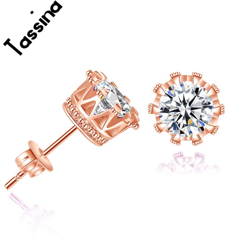 Stud Tassina Top Quality Crown Earring Jewelry Made With Colorful Round Austrian Crystal For Women Wholesale MME50, Golden;silver
Stud Tassina Top Quality Crown Earring Jewelry Made With Colorful Round Austrian Crystal For Women Wholesale MME50, Golden;silver
