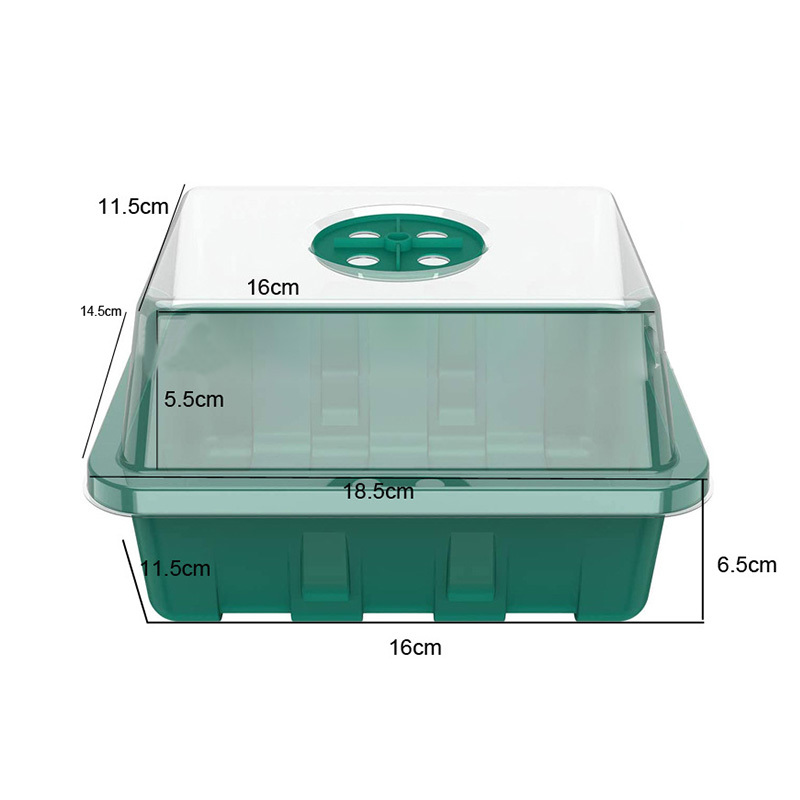 10pcs 12 Holes Plant Seed Tray Grow Box Adjustable Plant Starter Set With Dome And Base Greenhouse Transparent Nursery Box