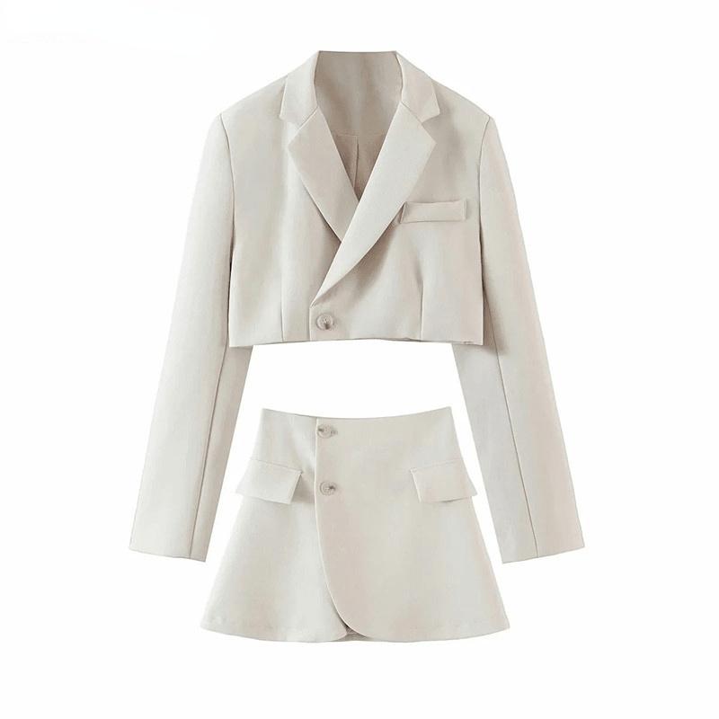 Two Piece Dress Matching Set Blazer And Skirts Women Short Empire Feminino Femme Office Skirt Suits Suit For Formal Wear, White
Two Piece Dress Matching Set Blazer And Skirts Women Short Empire Feminino Femme Office Skirt Suits Suit For Formal Wear, White