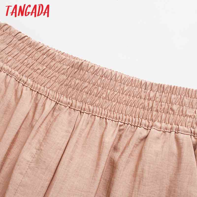 Woman Women Pink Cargo High Waist Pants Loose Trousers Joggers Female Sweatpants Streetwear 4N14 210416