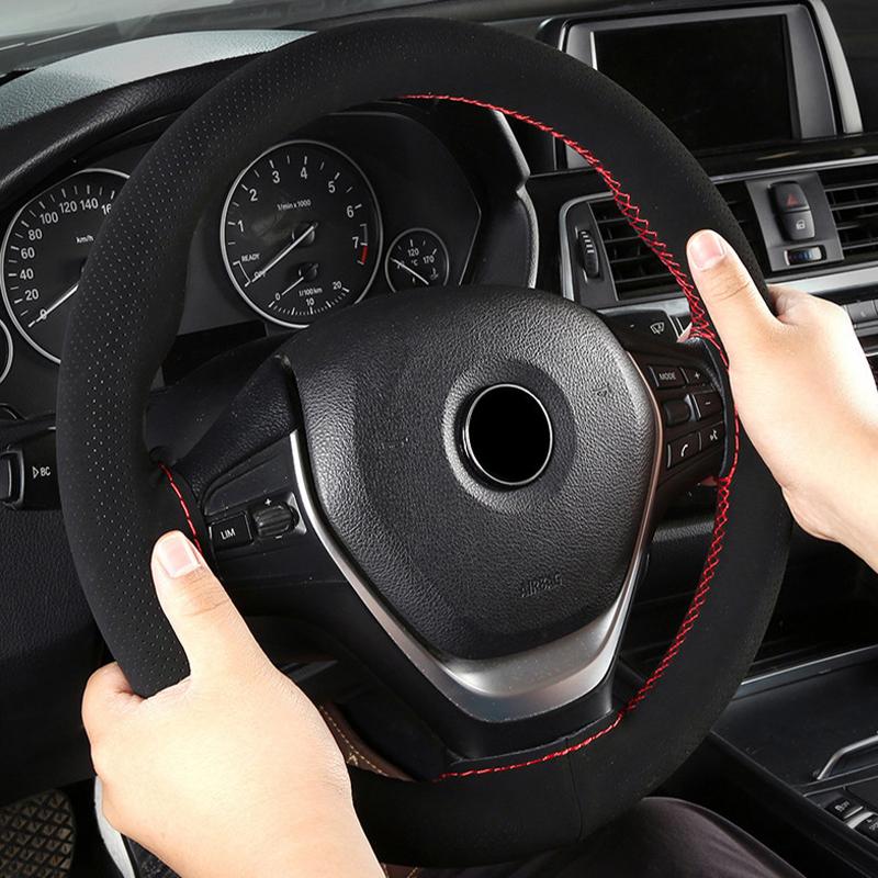 Universal Hand Sewing Suede Car Steering Wheel Cover Wrap 4 Styles Volant Breathable Braid On The Steering-wheel Volante Covers
Universal Hand Sewing Suede Car Steering Wheel Cover Wrap 4 Styles Volant Breathable Braid On The Steering-wheel Volante Covers
