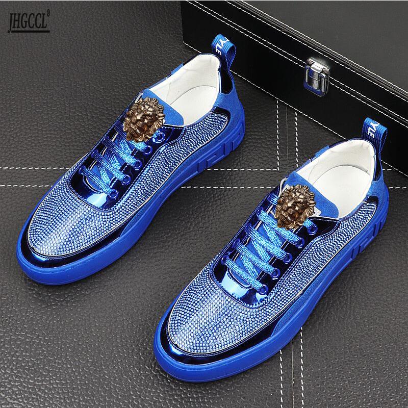 Men's Luxury Designer Black Rhinestone Shoes Causal Flats Moccasins Male Thick Bottom Rock Hip Hop Crystal Sneakers Zapatos 44 P5, Blue
Men's Luxury Designer Black Rhinestone Shoes Causal Flats Moccasins Male Thick Bottom Rock Hip Hop Crystal Sneakers Zapatos 44 P5, Blue