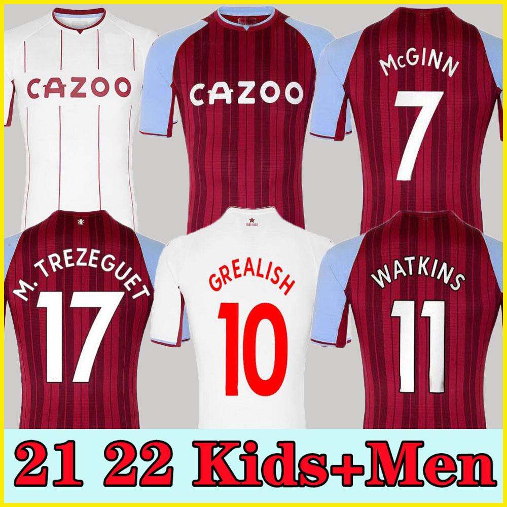 21 22 Aston Soccer Jerseys villa GREALISH BUENDÍA TRAORE BARKLEY 2021 2022 WATKINS WESLEY EL GHAZI M.TREZEGUET McGINN Football Shirt Men and kids kits, Black;yellow
