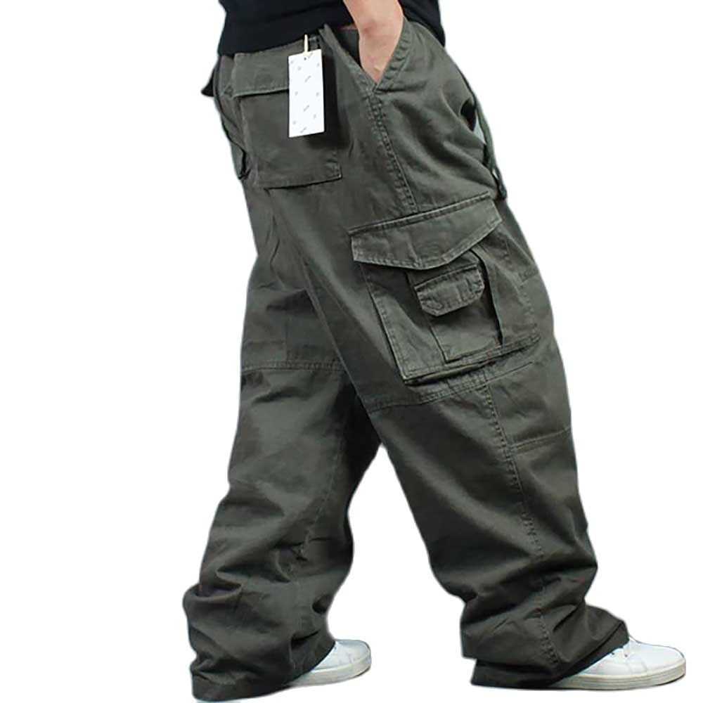 Wide Leg Hip Hop Pants Men Casual Cotton Harem Cargo Pants Loose baggy Trousers Streetwear Plus Size Joggers Men Clothing 210930