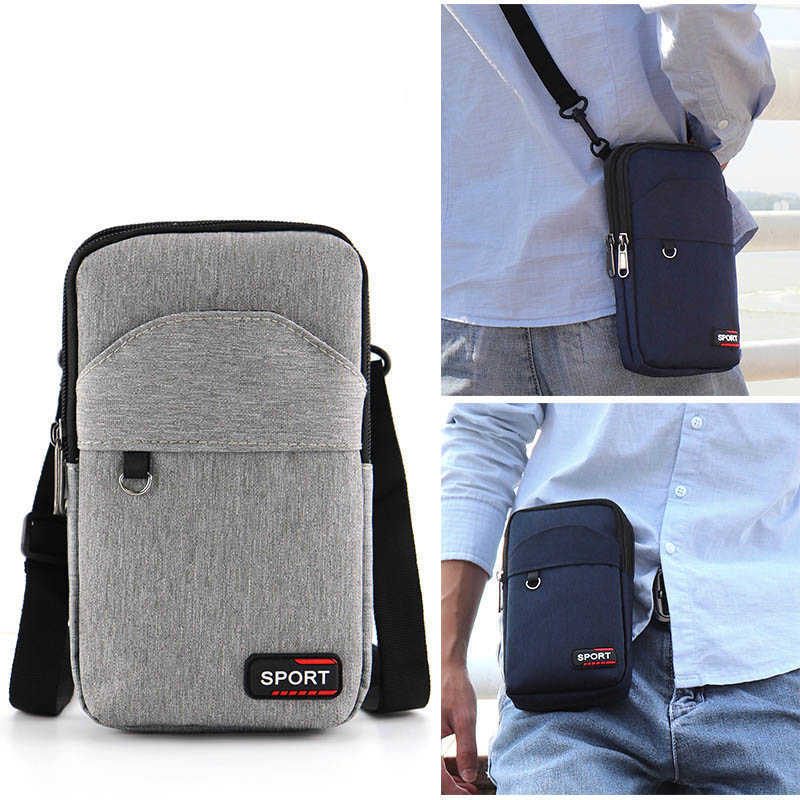 Multifunction Waterproof Oxford cloth Men mobile phone bag Shoulder Bags for man Waist packs with Belt Holder Coin Purse Pocket 210708