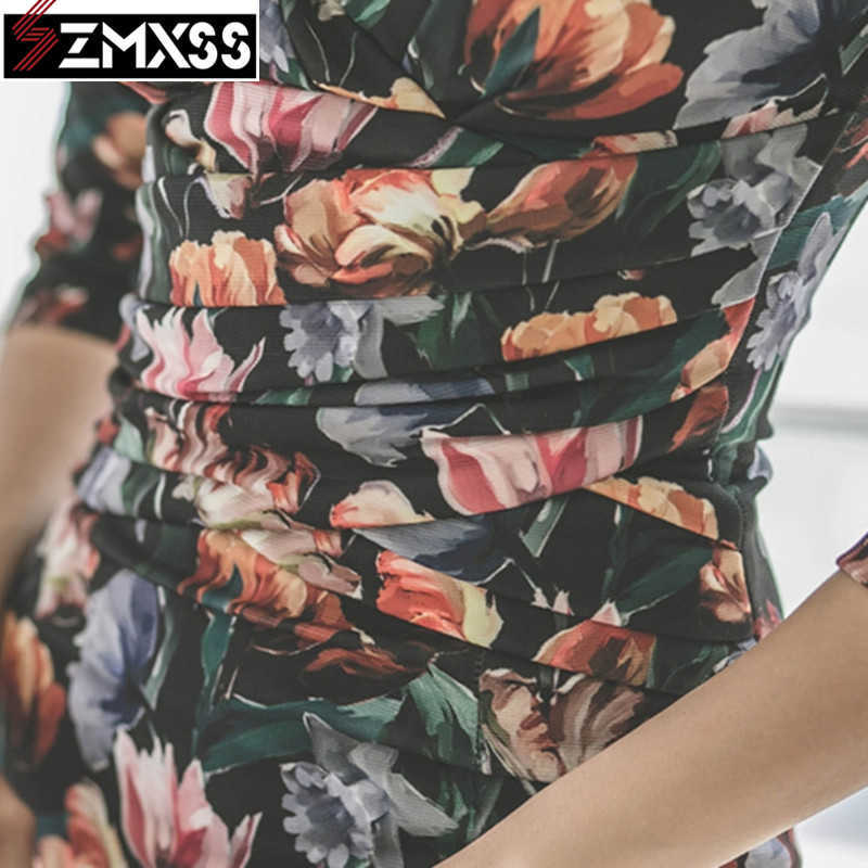 Pure Silk Dress for Women Natural Silk Beach Elegant Holiday Red Print Floral Plus Size dress M-3XL V-Neck Summer High Qua 210630