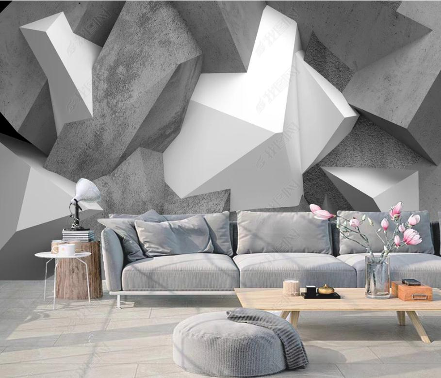 Space three-dimensional cement board special-shaped building wallpapers background wall
